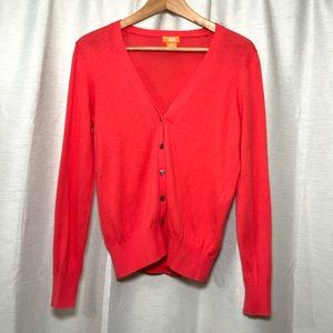 Coral Button-Up Cardigan
